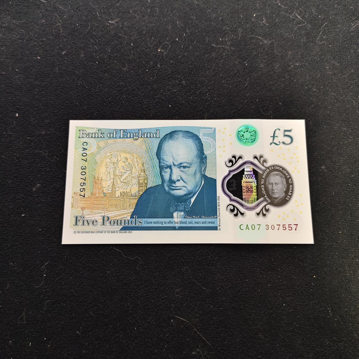 【全场包邮】纯粹捡漏拍479场（免费代拍第16场） 【塑料钞】英国英格兰银行查理三世5镑塑料钞