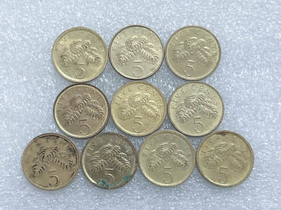 第一海外回流一元起拍收藏 散集专场  第269期 - 新加坡5分硬币 10枚