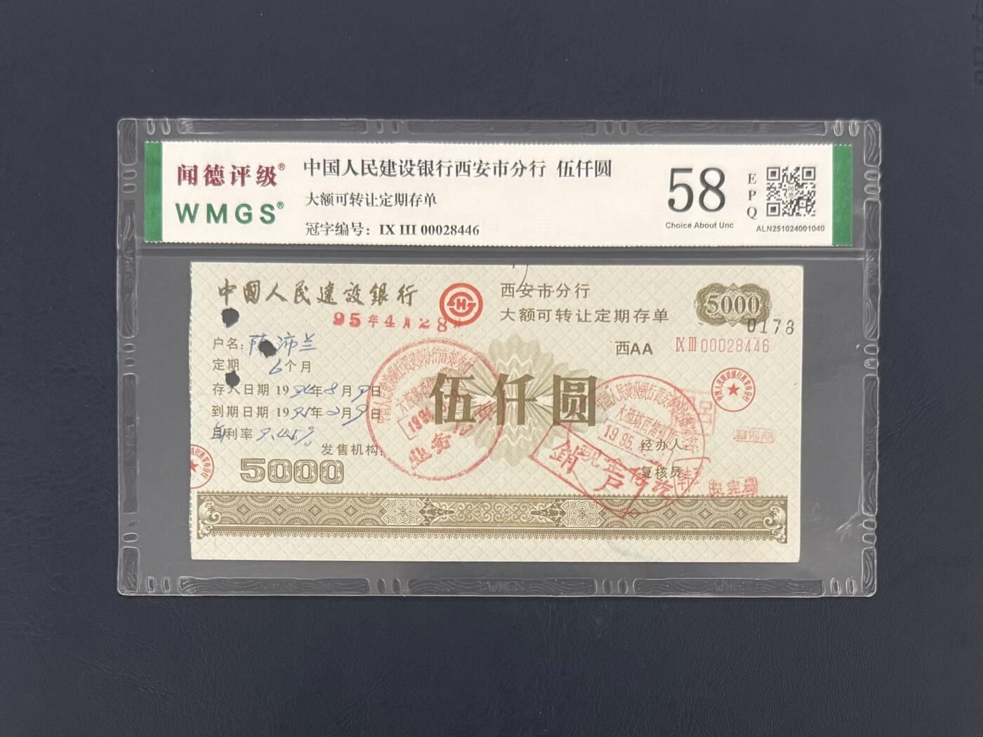 闻德评级金融票证限时拍，全场包邮0佣金，第17期