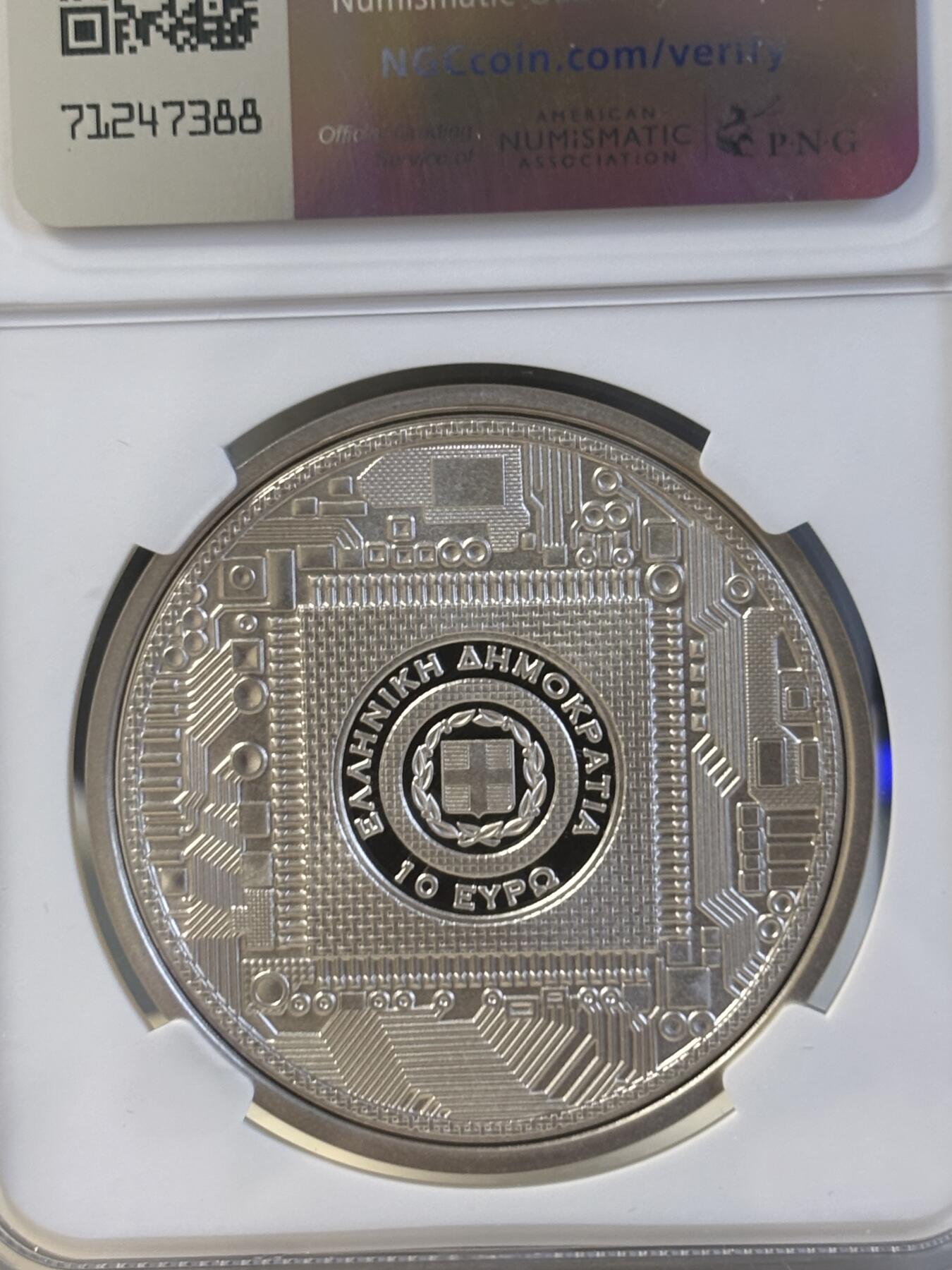 第182期拍卖 获奖希腊2022年古希腊技术安提基特拉机械装置银币NGC-PF70原盒证书，925银，34.1克，发行2000枚，获得克劳斯最佳克朗币大奖！