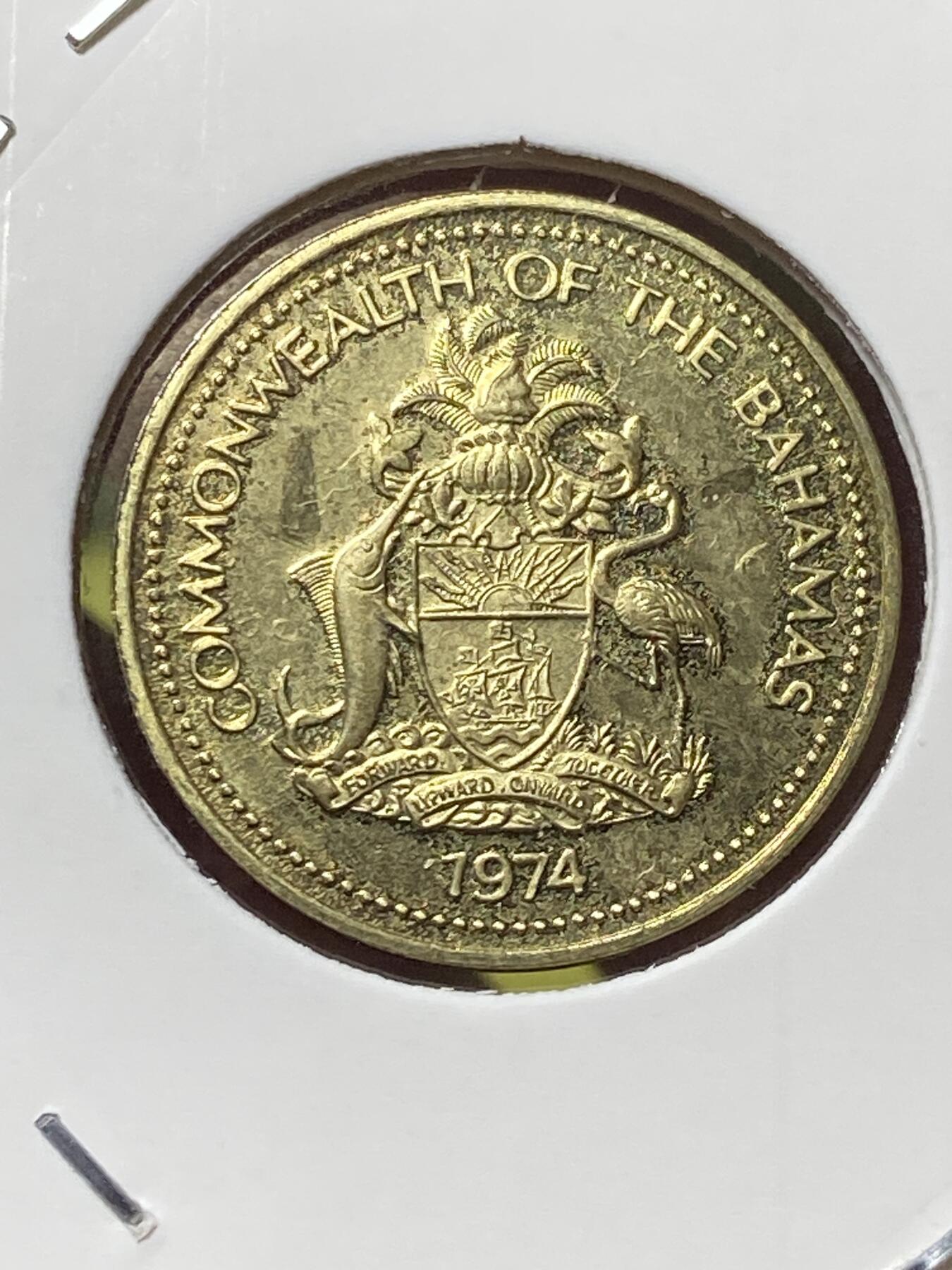 2025年第一百三十场(总第一百五十六场）外国好品纸夹散币场(免佣金) 好品–巴哈马🇧🇸1974年1分(第四套首发年)