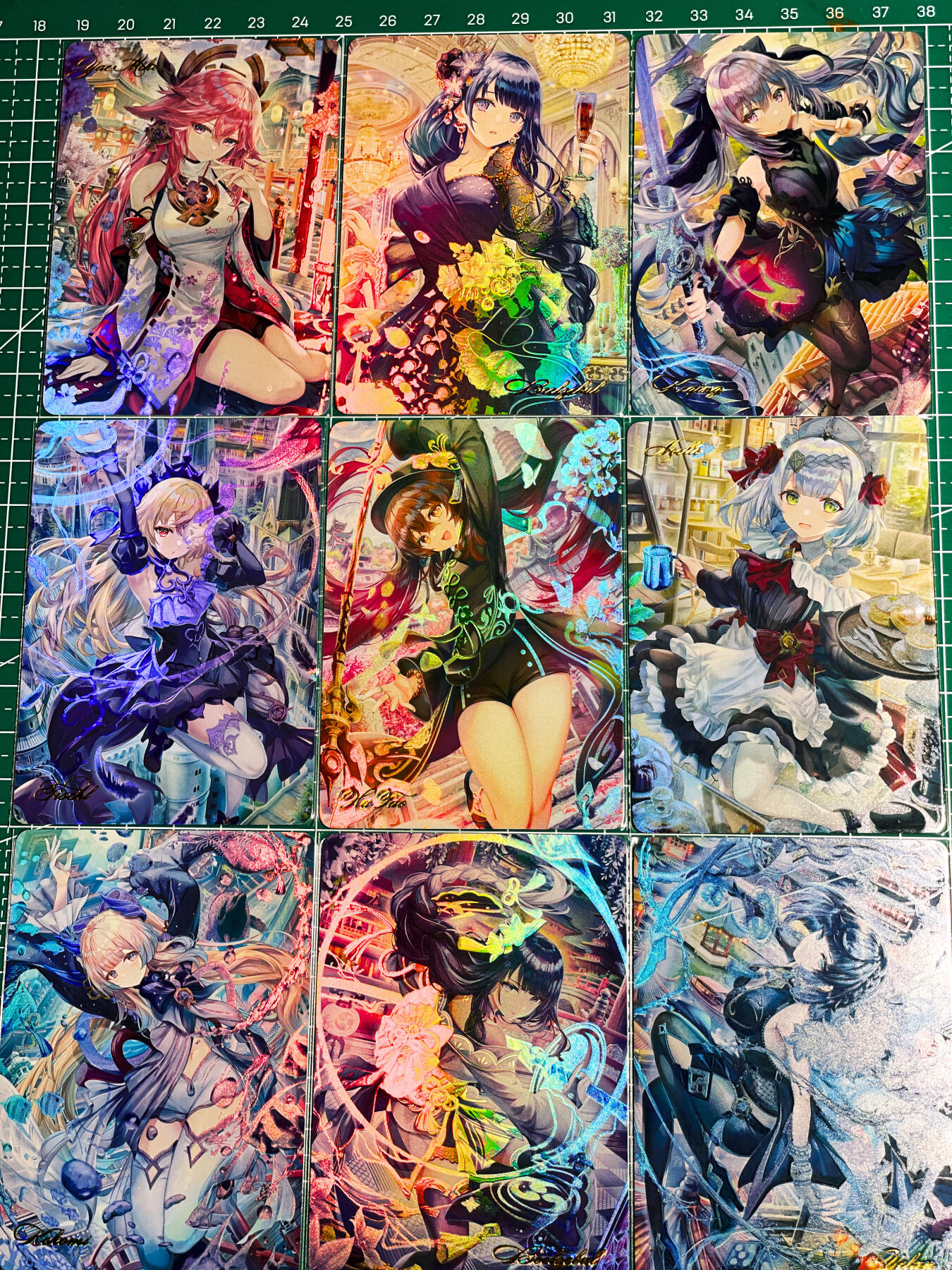 显眼宝36期 11月14日晚22:00截拍 佣金1起 可寄存～ 燎原卡牌 焱卡文化  原神动漫卡牌 散配9张 浮雕彩闪工艺 超好看 63*88