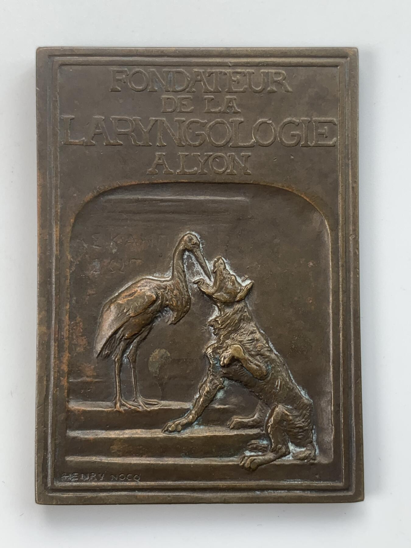 掌中浮雕-藏着的欧洲第042场 1911年法国喉科医生让•巴蒂斯特•加雷尔纪念铜章，69 X 42mm； Nicolas Maier法国优秀作品集#219号