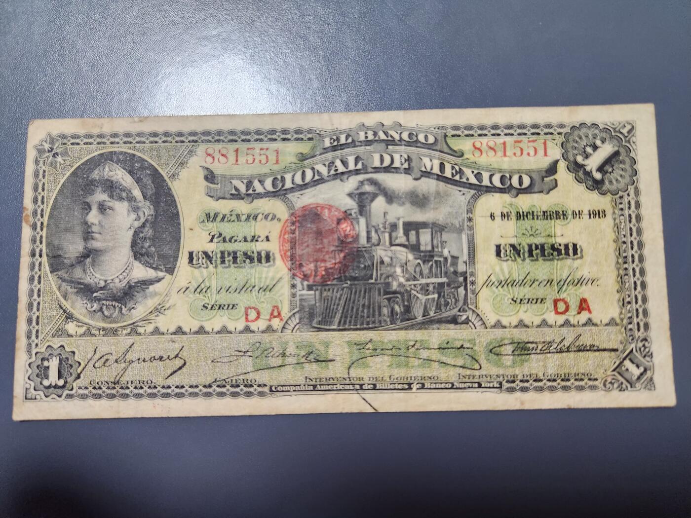 11月19号晚上8点 外国纸币自动截拍第61场 墨西哥1913年1 老古董