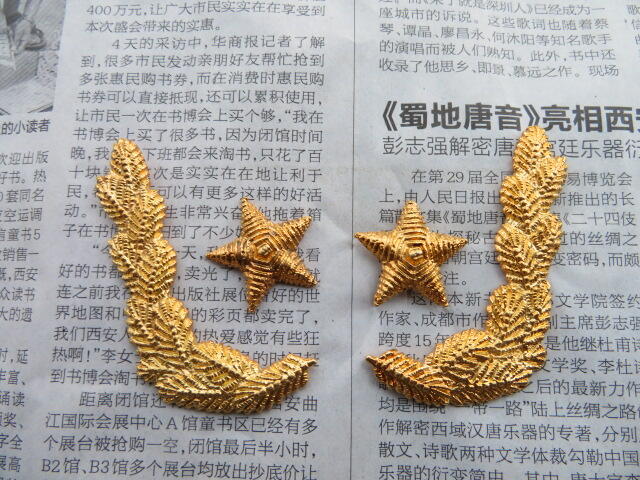 06--87将官礼服领章金属件一对