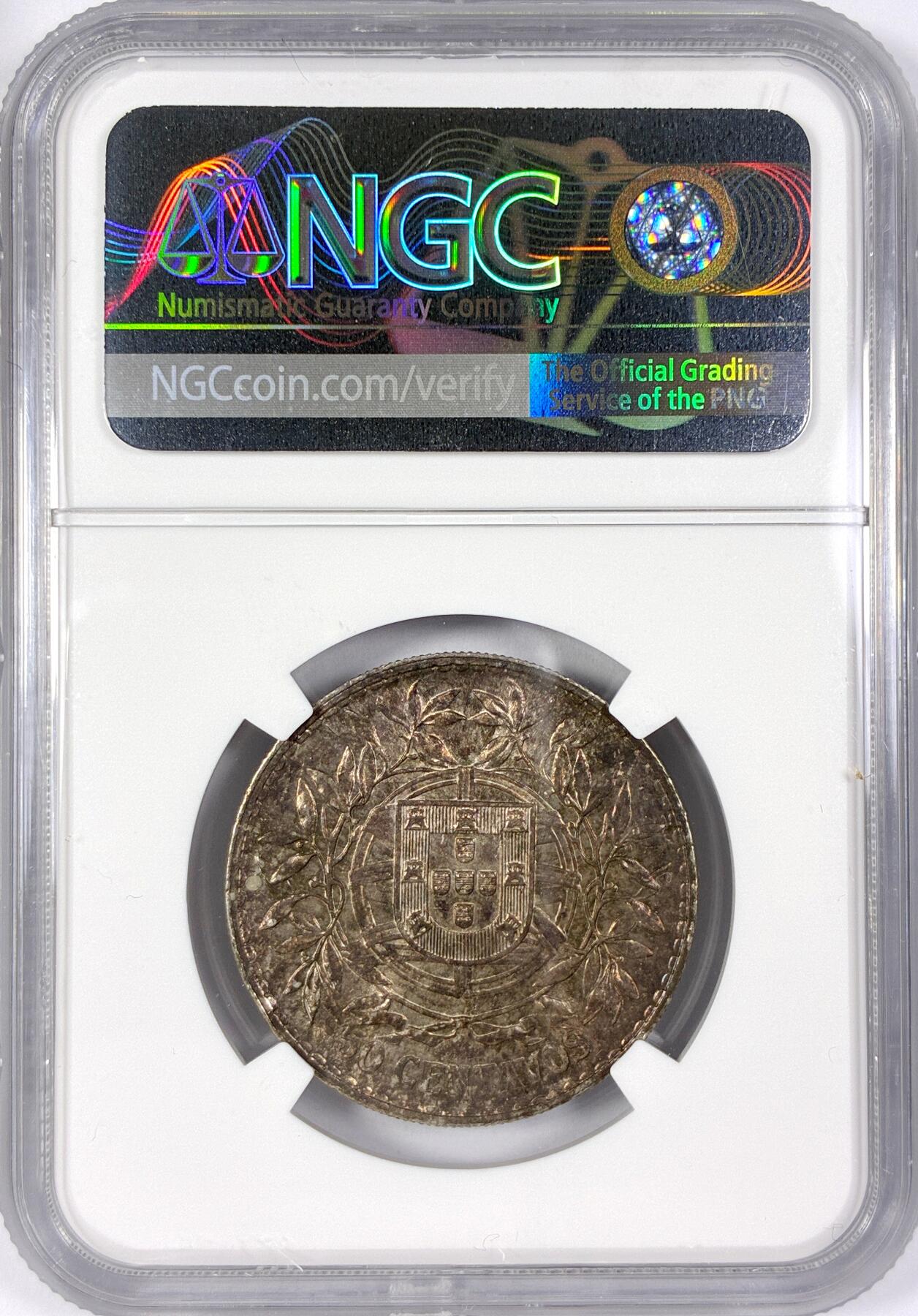 【雨安】【世界币章116期-评级币专场】2025-11-22 周六 19:30 保真【直播拍卖】 [评级欧洲] Portugal 葡萄牙 共和国 50分 1916年  NGC-MS62