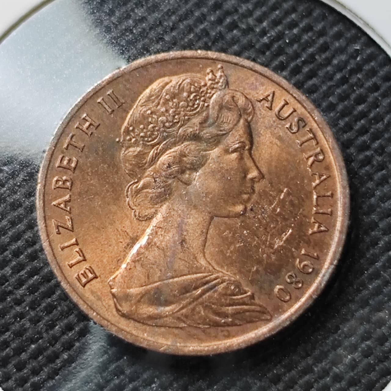 KK钱币收藏小铺  第373场  2月预留时间 周末发货  1980澳大利亚1分铜币