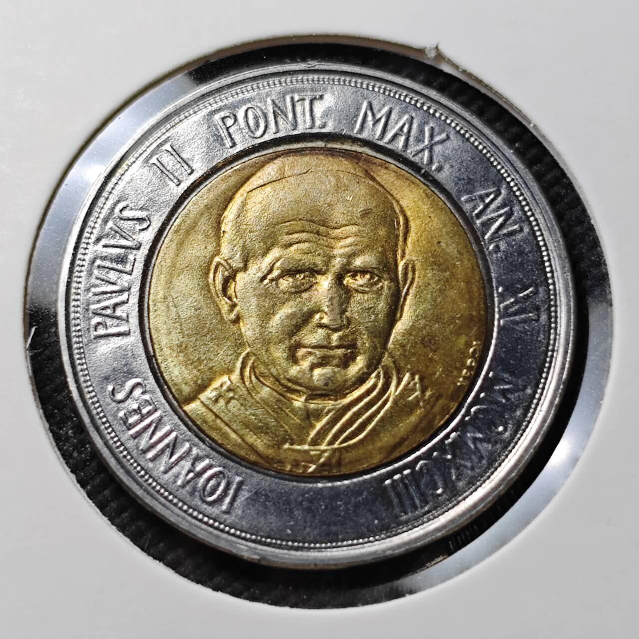 KK钱币收藏小铺  第373场  2月预留时间 周末发货  梵蒂冈500里拉 好品