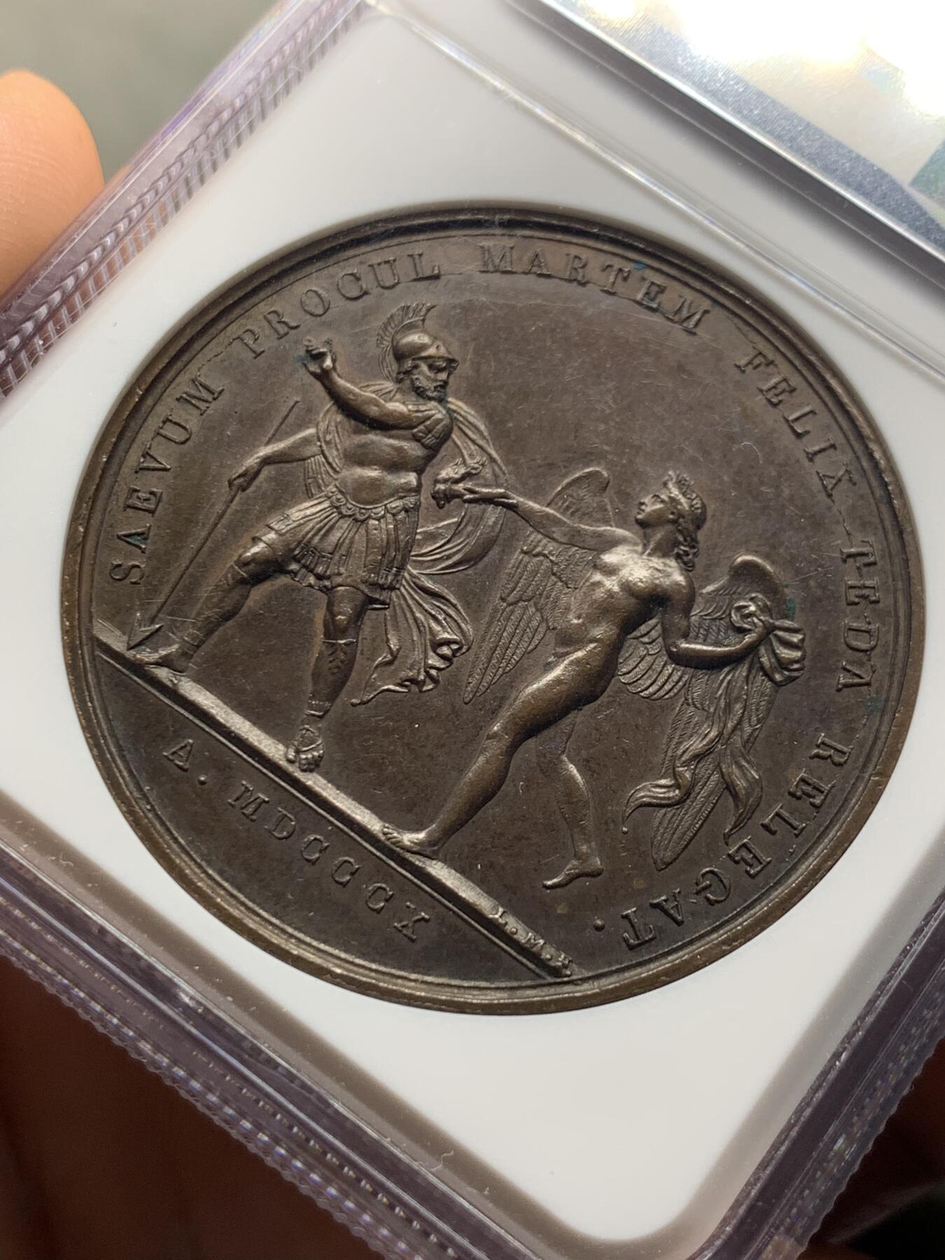 《竞宝斋》第440场 周日，周一，周二 3场连拍 （全场包邮） NGC MS61BN 法国1810年原铸拿破仑&玛丽路易丝纪念大铜章