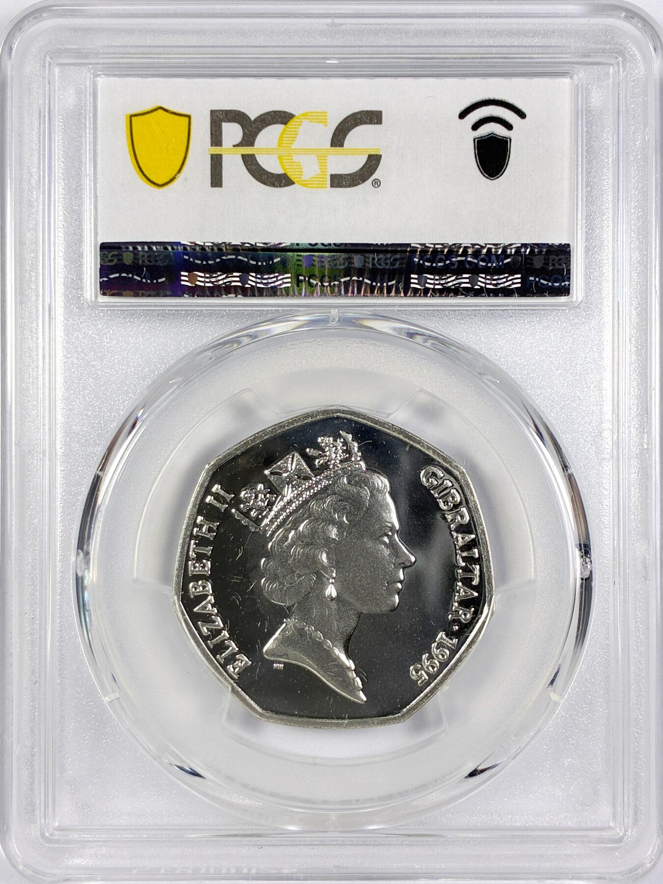 【雨安】【世界币章116期-评级币专场】2025-11-22 周六 19:30 保真【直播拍卖】 [评级现代] Isle of Man 直布罗陀 50便士 1995年 圣诞币 PCGS-PR68DCAM