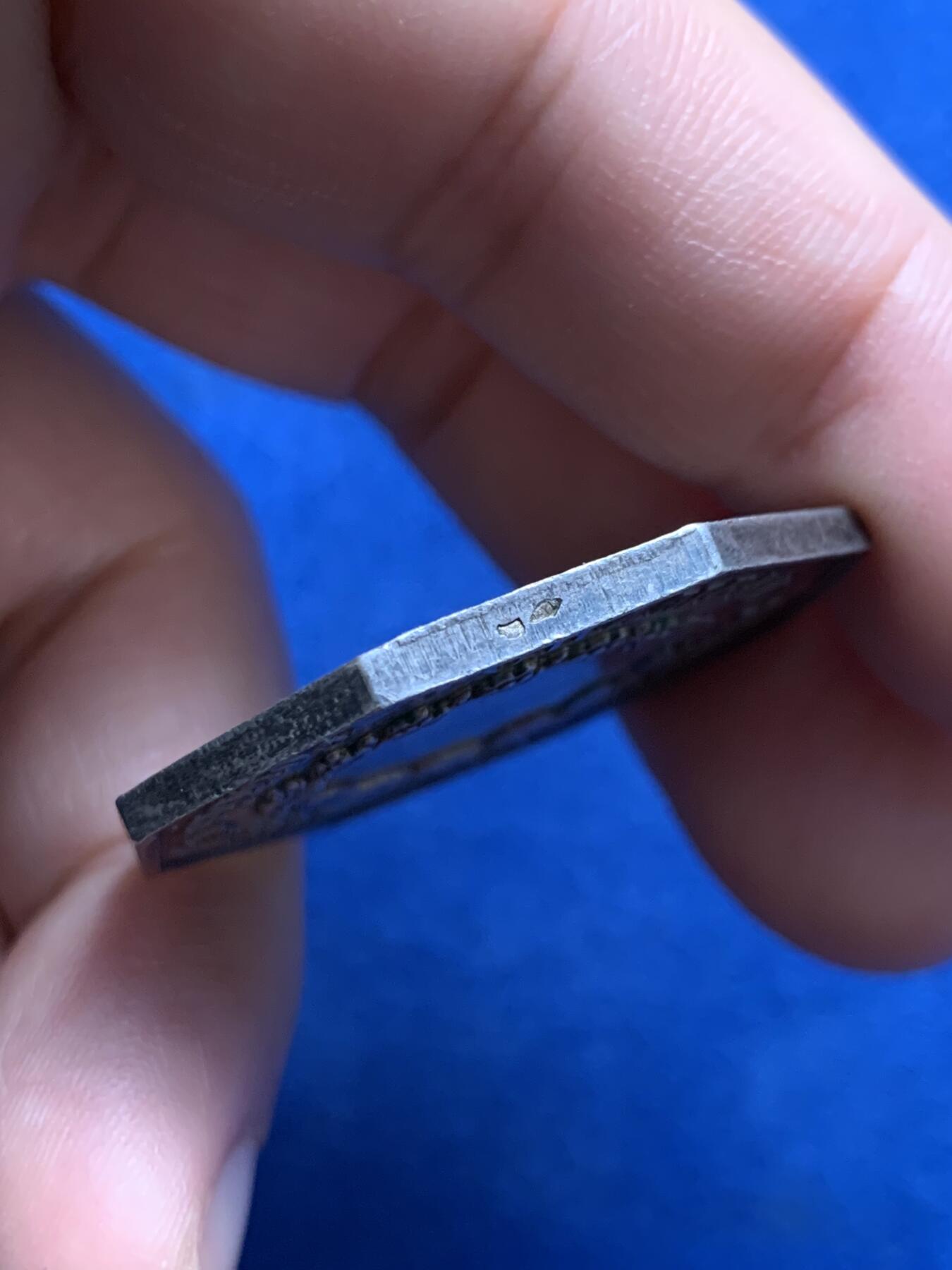 《竞宝斋》第440场 周日，周一，周二 3场连拍 （全场包邮） 法国巴黎冶金公司八角银质代币，19.45g，35.7mm，边铭：菱形+野猪头