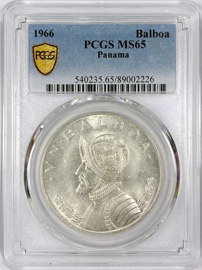 【雨安】【世界币章116期-评级币专场】2025-11-22 周六 19:30 保真【直播拍卖】 - [评级美洲] Panama 巴拿马 1巴波亚 1966年  PCGS-MS65