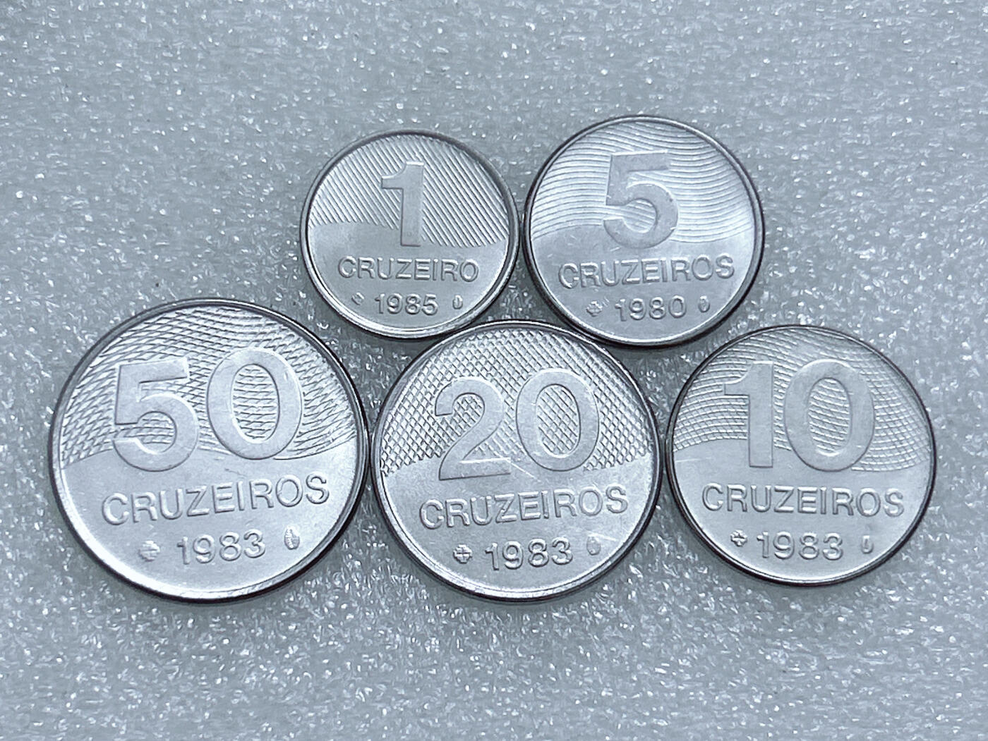 第一海外回流一元起拍收藏 散集专场  第269期 巴西80年代不锈钢币5枚套