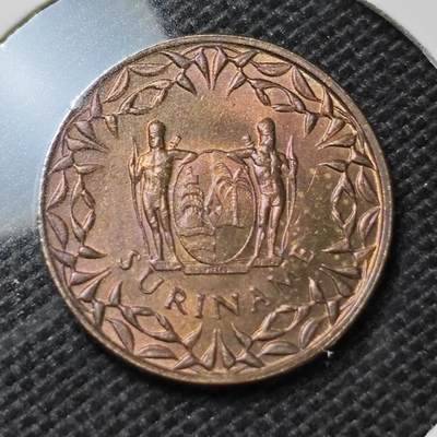 KK钱币收藏小铺  第360场  2月预留时间 周末发货 - 1966 苏里南1分 好品铜币