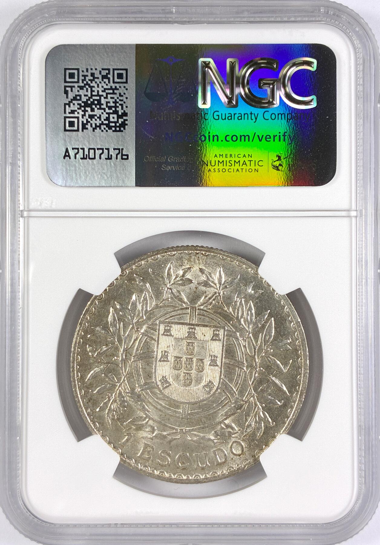 【雨安】【世界币章116期-评级币专场】2025-11-22 周六 19:30 保真【直播拍卖】 [评级欧洲] Portugal 葡萄牙 Republic 1埃斯库多 KM#0564 (1915-1916) 1916年  NGC-MS62