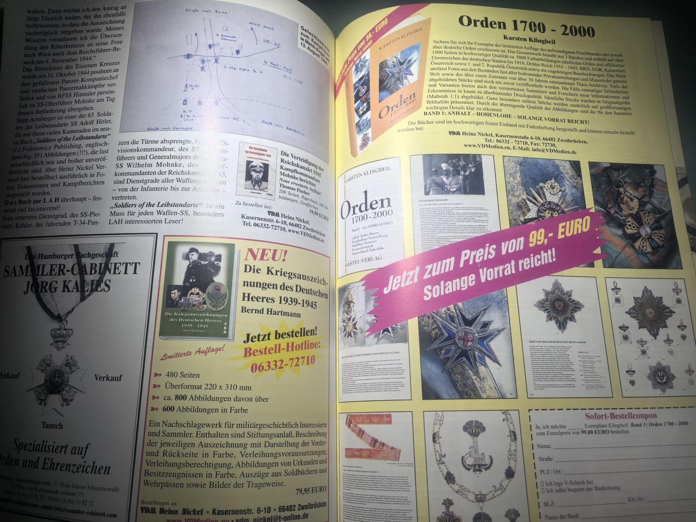 盛世勋华——号角文化勋章邮票专场拍卖第288期 德国出版 Militaria-Magazin杂志 2009年4/5月刊总第138期 58页