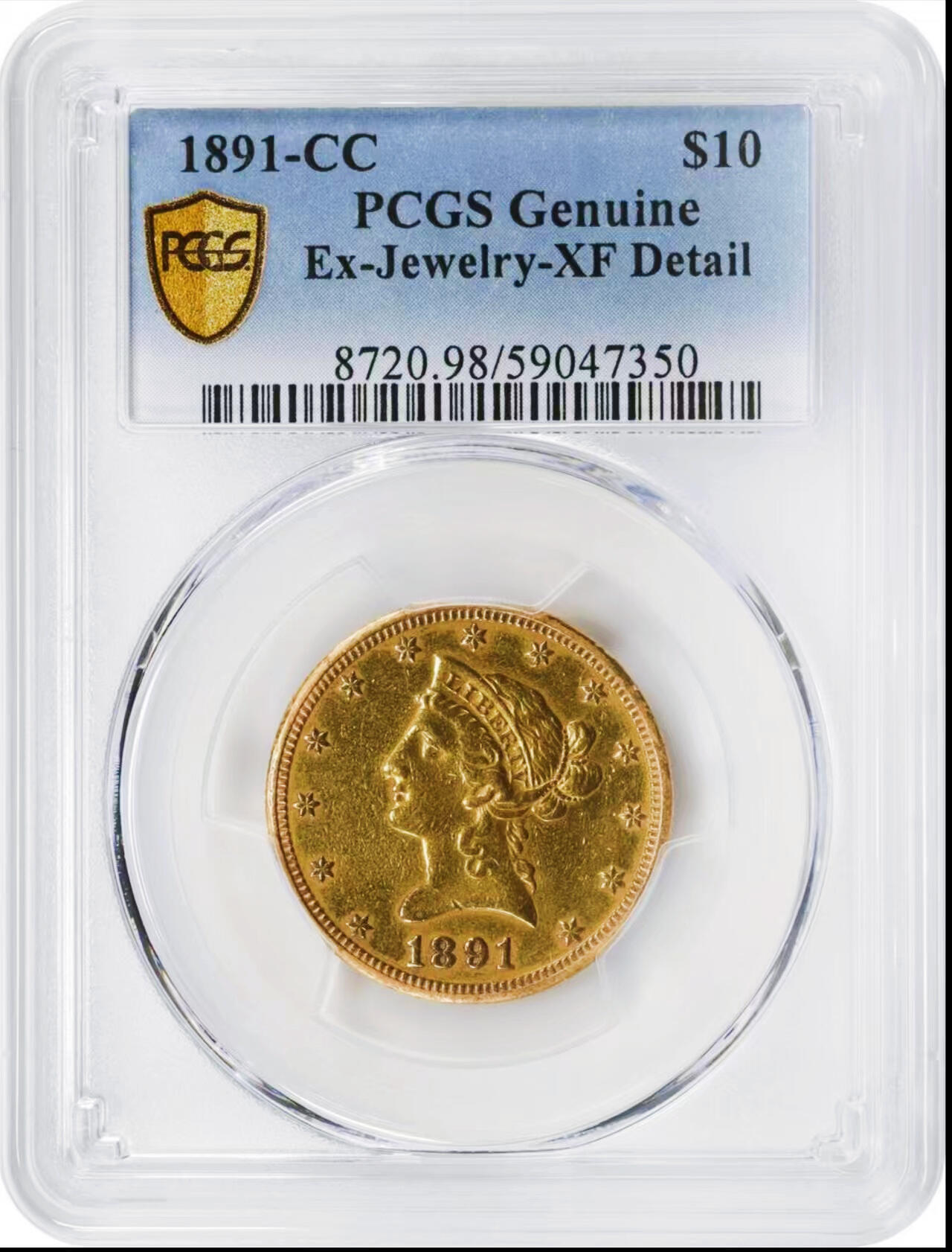 【Blue Auction】世界纸币精拍第752期——18级TOP拍卖/信誉/品质/专业/高效💫 【少见CC卡森造币厂】美国 1891年10美金鹰扬金币 PCGS XFD 整体状态不错 重16.72克   美国 