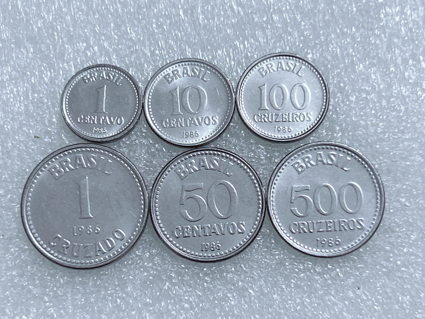 第一海外回流一元起拍收藏 散集专场  第269期 巴西1986年五星版硬币 6枚