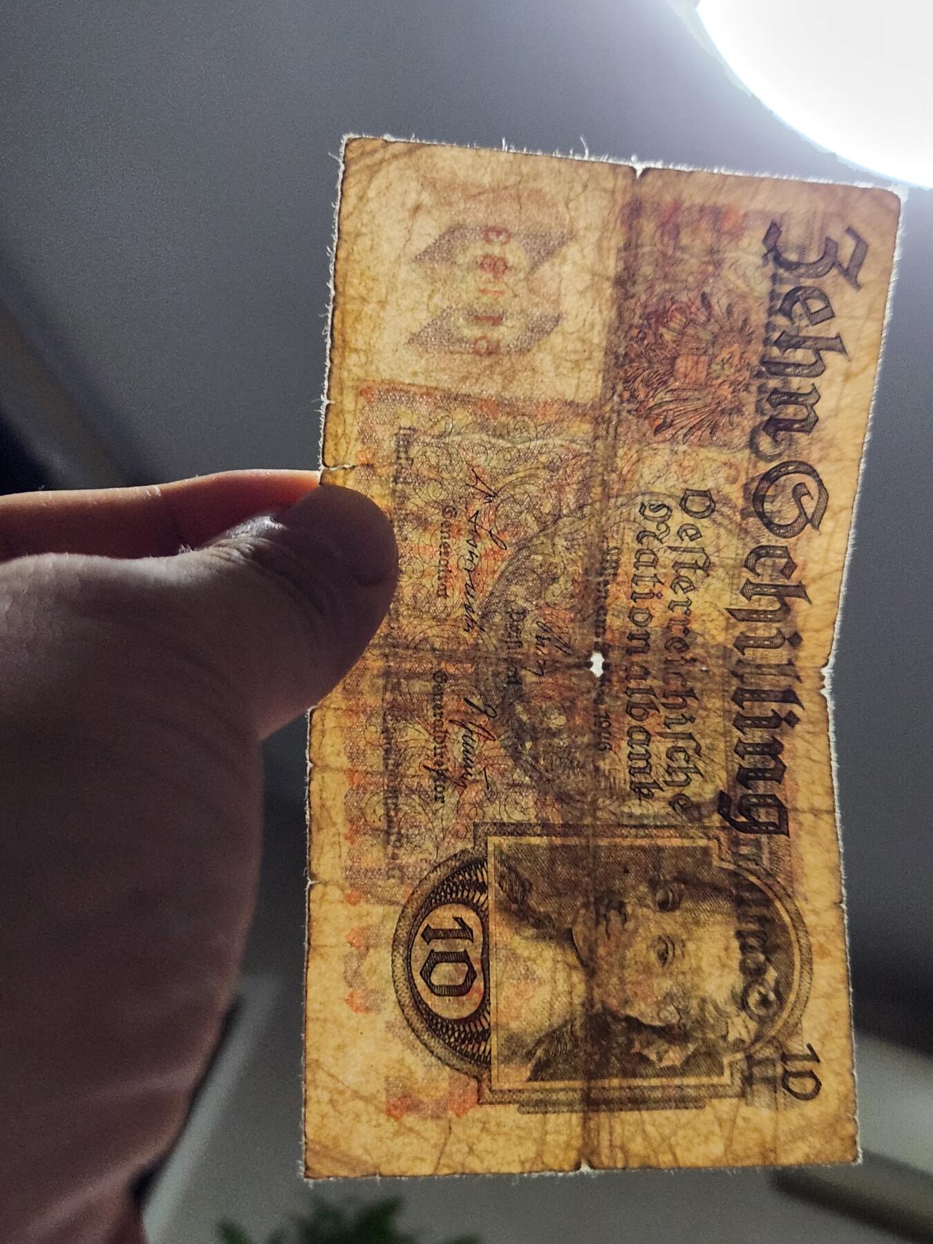 11月21号晚上8点 外国纸币自动截拍第61场 奥地利 1945年10先令 稀少