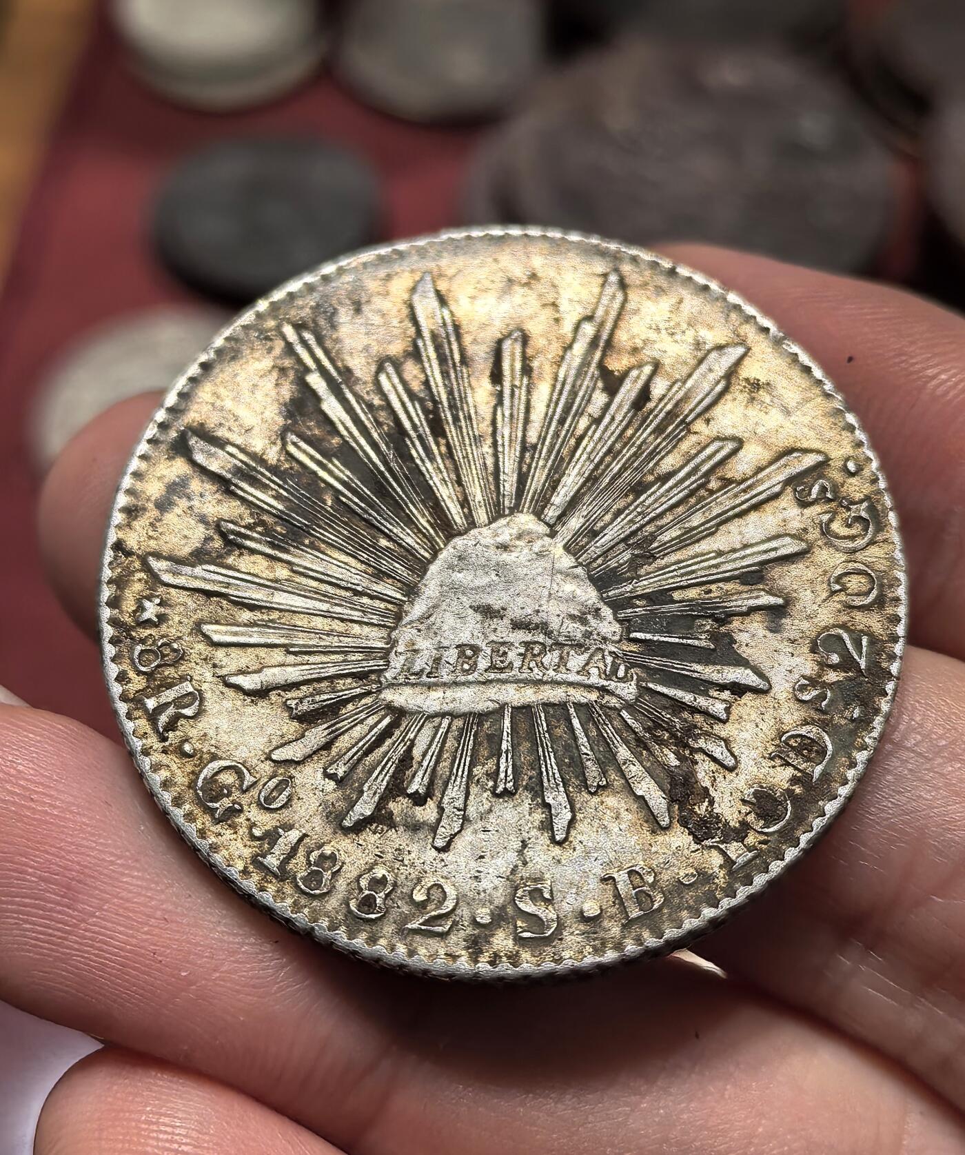 南宋泉阁俄币 外币 国币 专场第十九期 【送拍无额外佣金】 墨西哥 1882年 墨西哥鹰洋大银币 花边 老包浆通货好品 味道不错