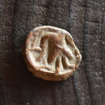 【良泉】第41期【自动场】11月27日晚19.30点开拍！86组，西方古代钱币专场 - 公元247-267年【贵霜帝国】婆湿色伽？寄多罗？“湿婆瘤牛”铜币，4.46克