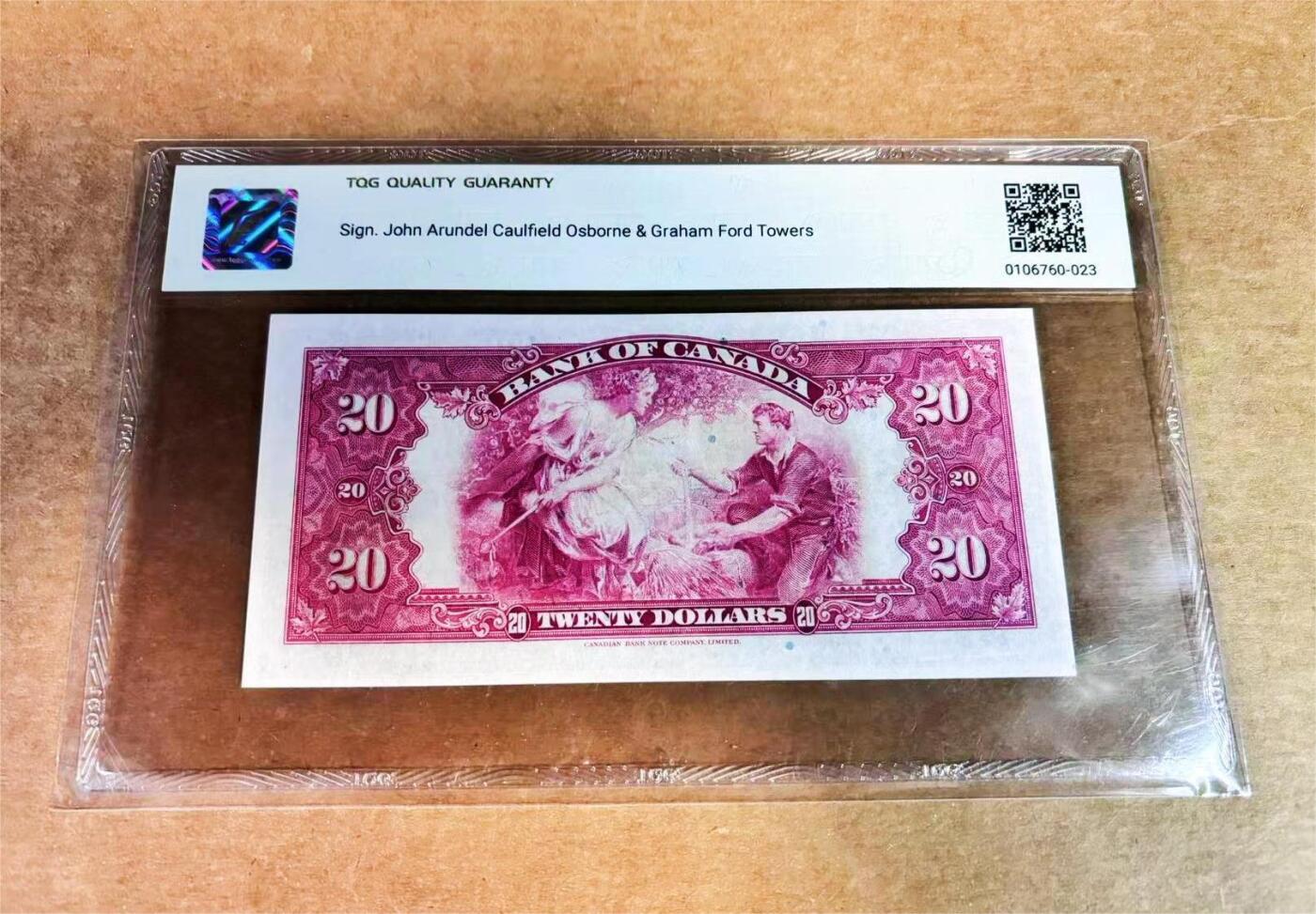 【Blue Auction】世界纸币精拍第752期——18级TOP拍卖/信誉/品质/专业/高效💫   【女王首次肖像出现在纸币上】加拿大1935年20元 伊丽莎白二世8岁公主照 甜美纯真 根据皇家儿童官方摄影师马库斯亚当斯拍摄照片雕刻而成 票面整体白净 TQG45