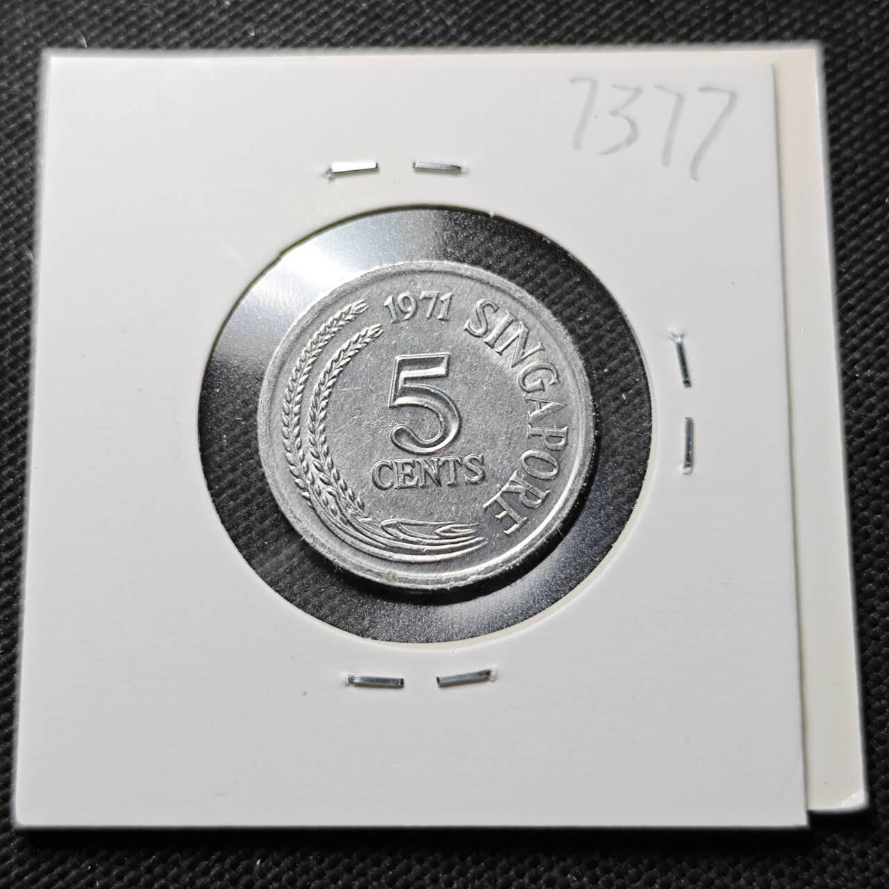 KK钱币收藏小铺  第373场  2月预留时间 周末发货  新加坡5分农粮纪念币