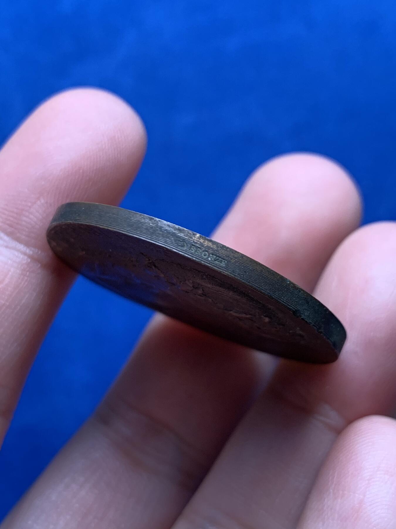 《竞宝斋》第440场 周日，周一，周二 3场连拍 （全场包邮） 法国战争部玛丽安娜铜章，26.05g，36mm，丰饶角边铭