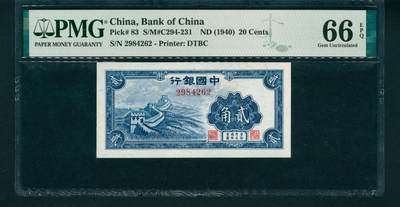 上海炎玺拍卖 玺润山河 - 中国银行长城贰角