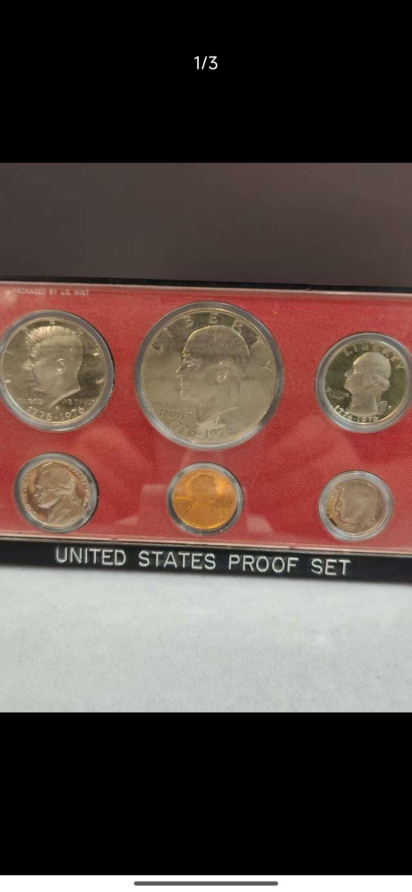 美国精致套币200周年建国，含三枚银，包括艾森豪威尔一美元大银币