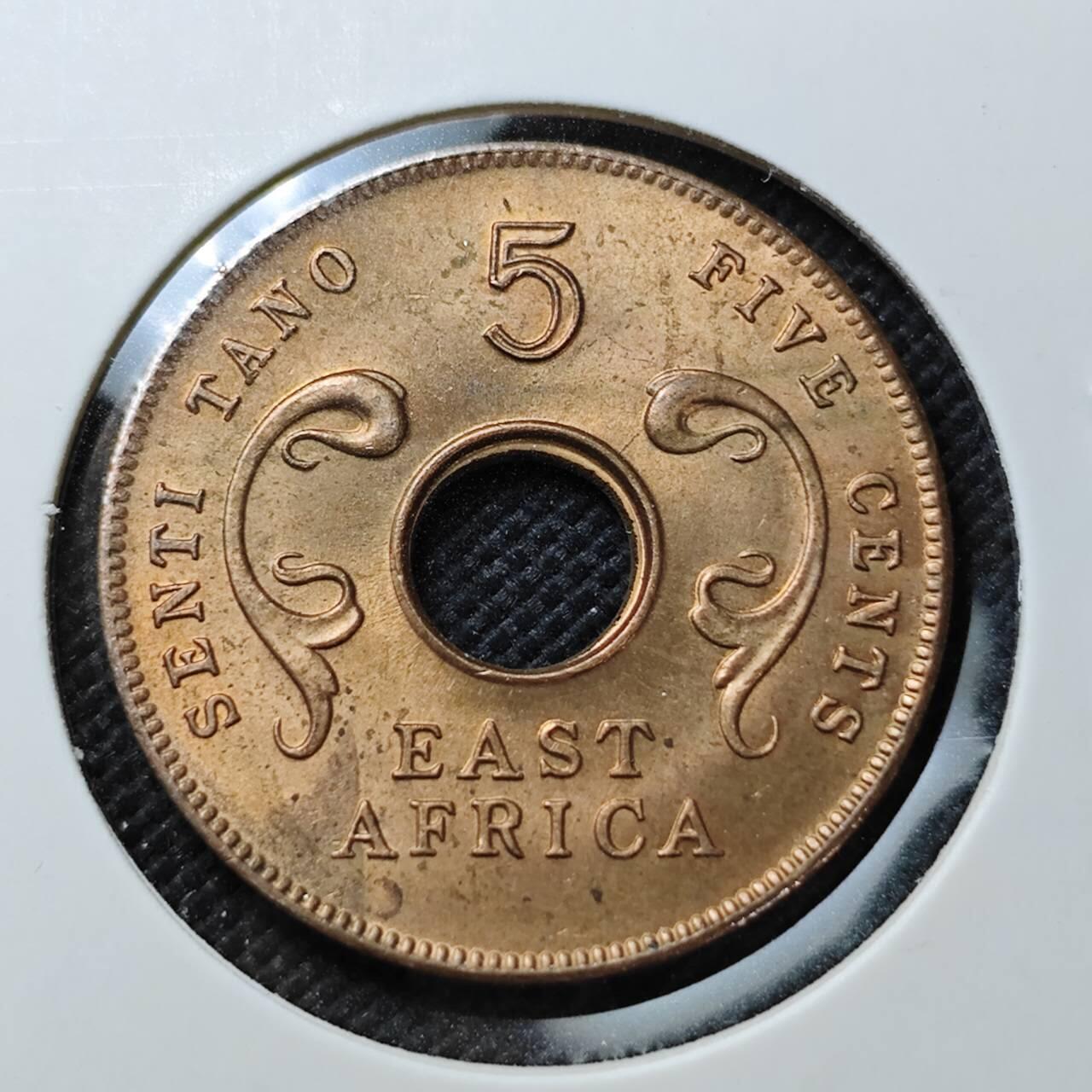 KK钱币收藏小铺  第373场  2月预留时间 周末发货  1964英属东非5分 好品