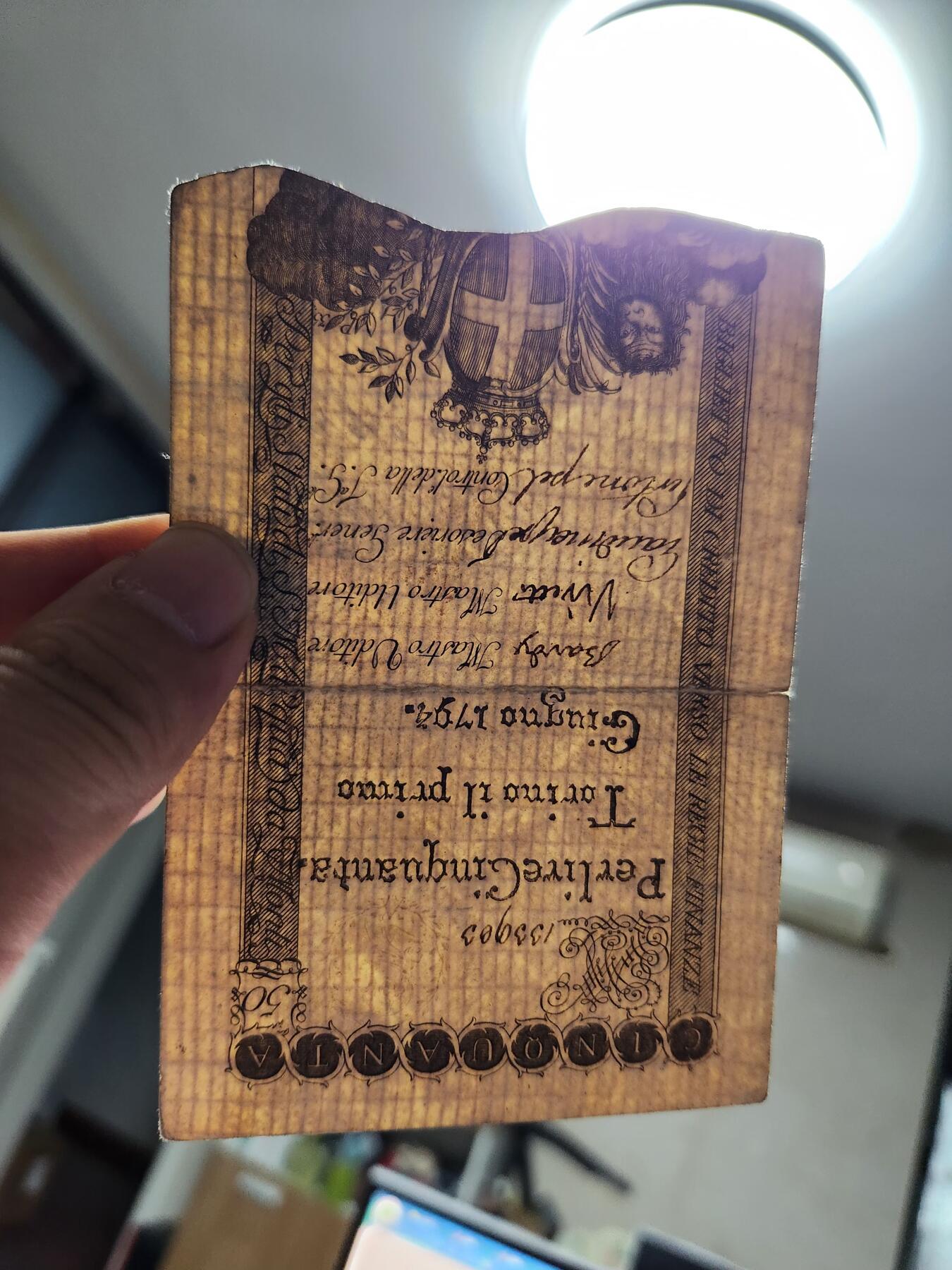 11月19号晚上8点 外国纸币自动截拍第61场 经典古钞 意大利1792年