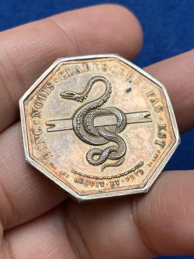 《竞宝斋》第440场 周日，周一，周二 3场连拍 （全场包邮） - 法国八角银章，特雷武公证人，17.7g，31.8mm，丰饶角边铭