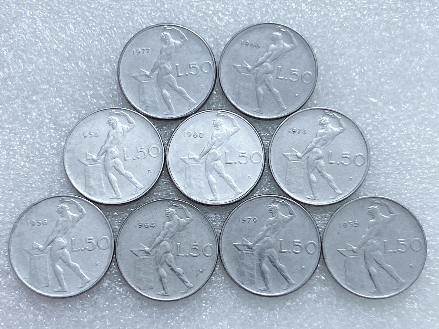 第一海外回流一元起拍收藏 散集专场  第269期 意大利50里拉不锈钢币 9枚