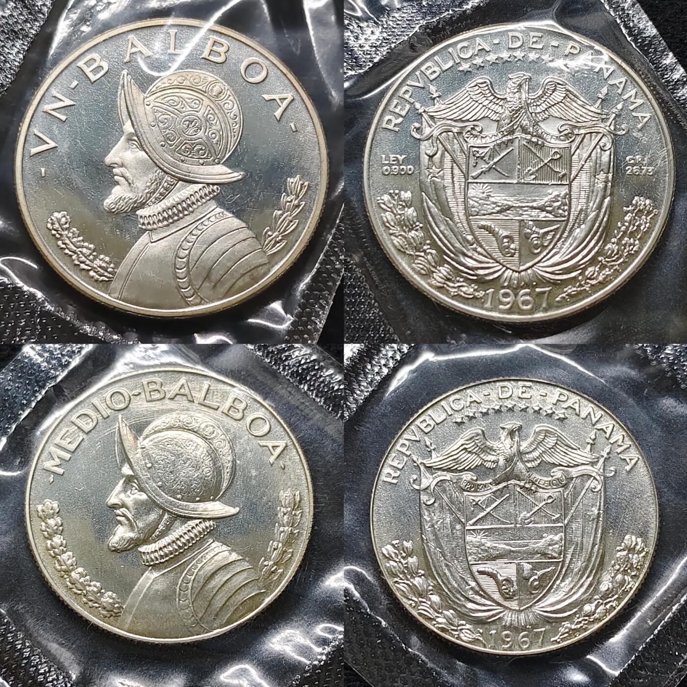 【全场包邮】纯粹捡漏拍479场（免费代拍第16场） 巴拿马1967年官方封装套币-含2枚银币