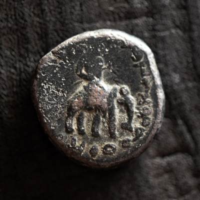 【良泉】第41期【自动场】11月27日晚19.30点开拍！86组，西方古代钱币专场 - 14.83克，公元158-195年【古印度】贵霜王朝，胡维色迦【骑大象版】四德拉克马大铜币