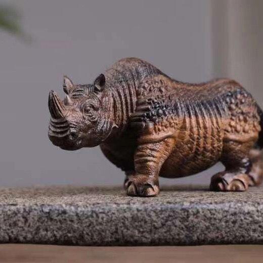 听雨轩（26） 惠安沉香木犀牛摆件 带香味 12cm