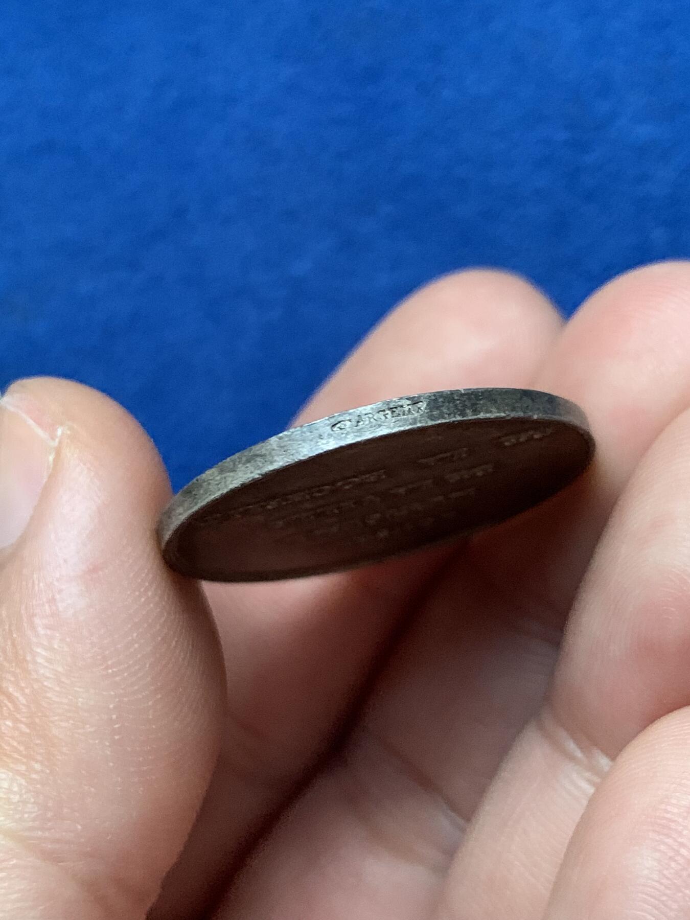 《竞宝斋》第440场 周日，周一，周二 3场连拍 （全场包邮） 法国拉罗谢尔市政委员会银质代币，8.83g，28.3mm，手指边铭