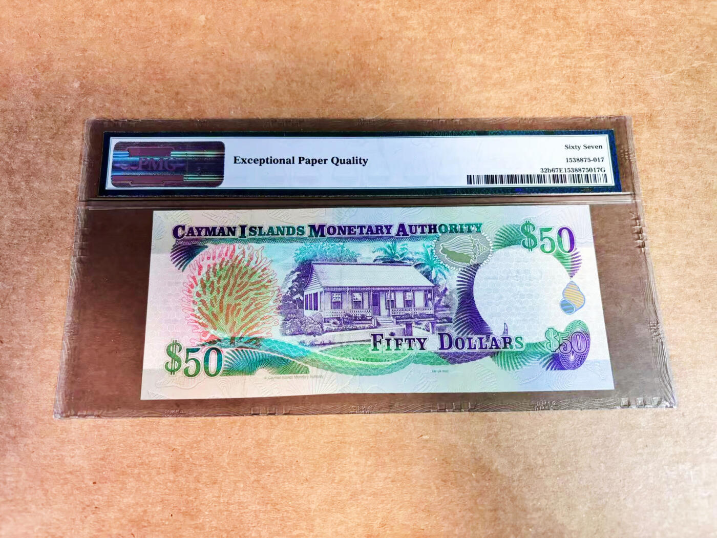 【Blue Auction】世界纸币精拍第752期——18级TOP拍卖/信誉/品质/专业/高效💫  【800小号 倒置号】开曼群岛 2003年50元 女王 设计精美 PMG67EPQ 高分老壳 