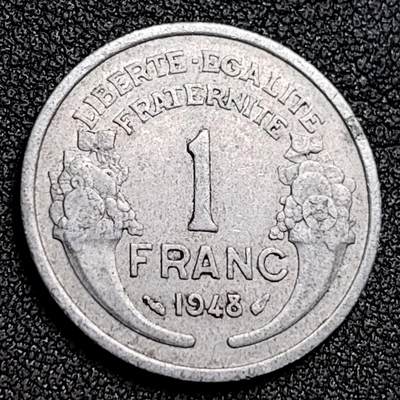 泉币菌-第132场-精品福利场 - 法国1948年 1法郎 谷物女神 铝 23mm 