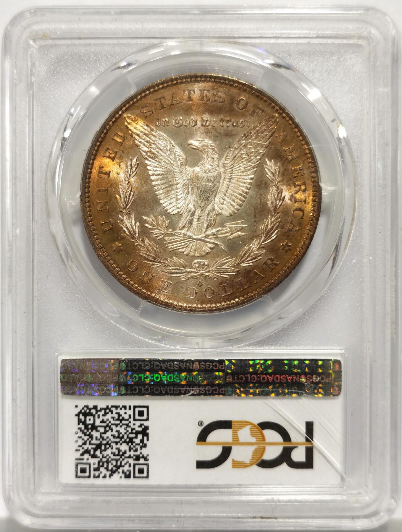 博洋堂藏家专场系列之美国钱币白金之夜专场暨第148期（全场包邮） PCGS MS63 美国1879 O 摩根 在结束了自1861年内战长达18年的闭厂 此为新奥尔良铸币厂的首年摩根 早期新奥尔良厂常见弱打 但此枚铸打深俊 双面环状黄赤色包浆 极具吸引力 麦稀奇首见品种 收藏佳品 背面卡槽有一小缺