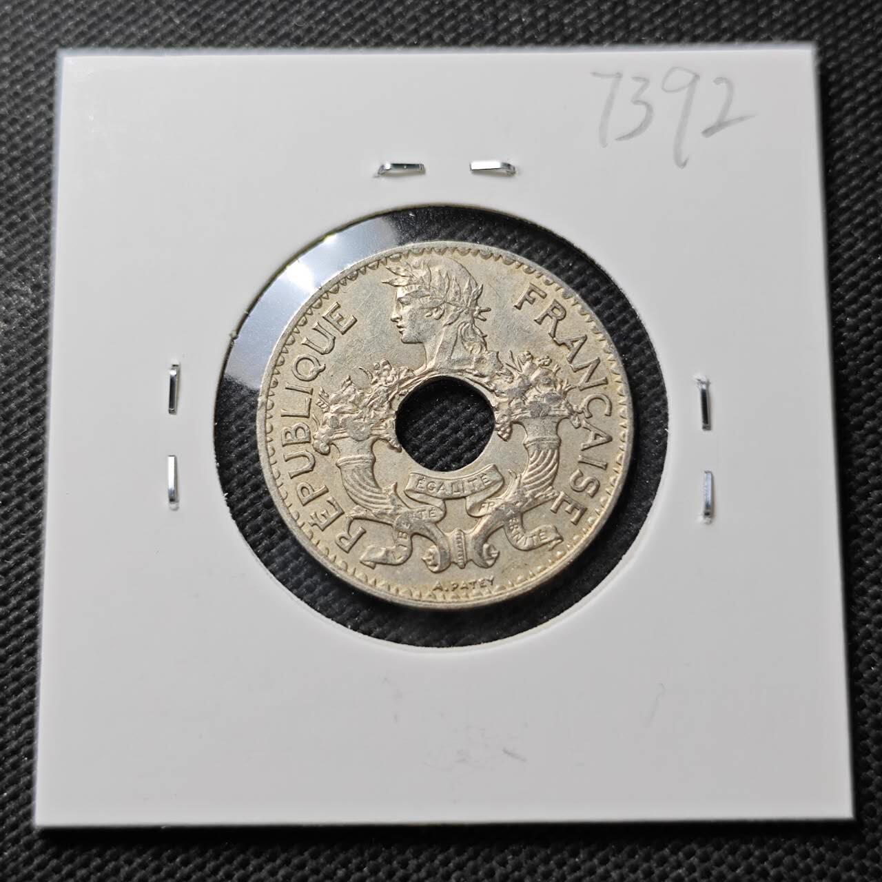 KK钱币收藏小铺  第373场  2月预留时间 周末发货  1938法属印支5分镍币