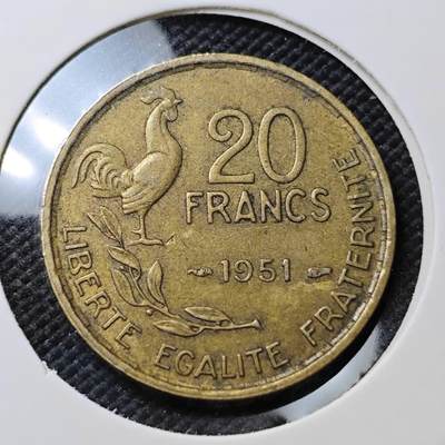 KK钱币收藏小铺  第373场  2月预留时间 周末发货 -  法国20法郎