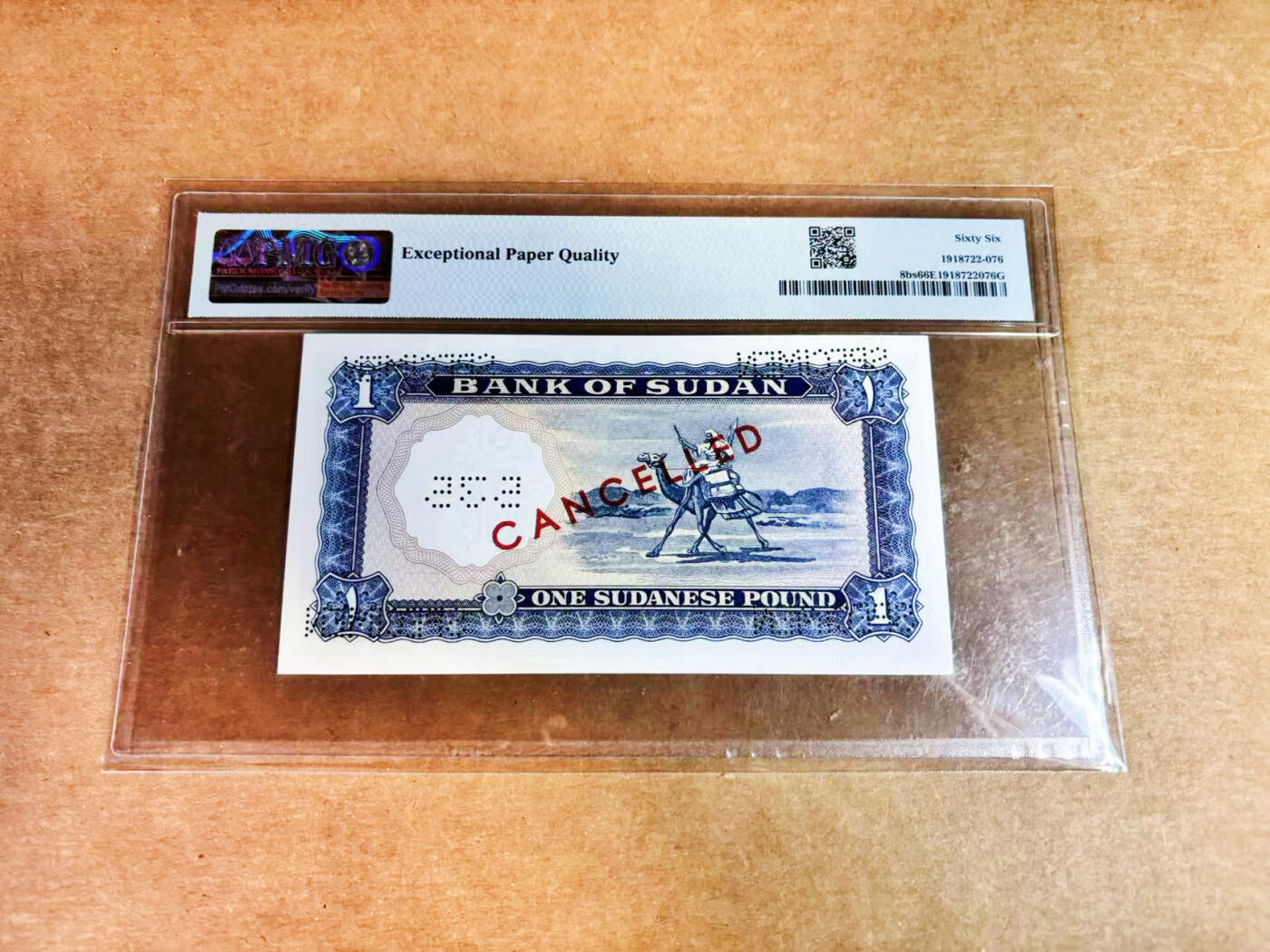 【Blue Auction】世界纸币精拍第752期——18级TOP拍卖/信誉/品质/专业/高效💫 苏丹 1965年1镑 样钞 PMG66EPQ 