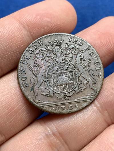 《竞宝斋》第440场 周日，周一，周二 3场连拍 （全场包邮） - 法国第戎市长朱利安·克洛潘家族徽章铜质代币，8.91g，30.7mm