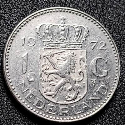 泉币菌-第131场-精品福利场 - 1972年荷兰1盾 直径25mm 朱莉阿娜女王 外国钱币