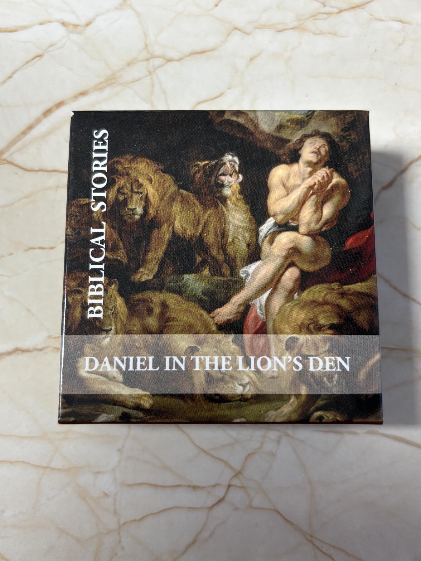 第182期拍卖 2017年帕劳2元精制部分彩色精制银币 圣经故事系列-狮穴中的丹尼尔 发行量：1千 盒证全，1/2盎司