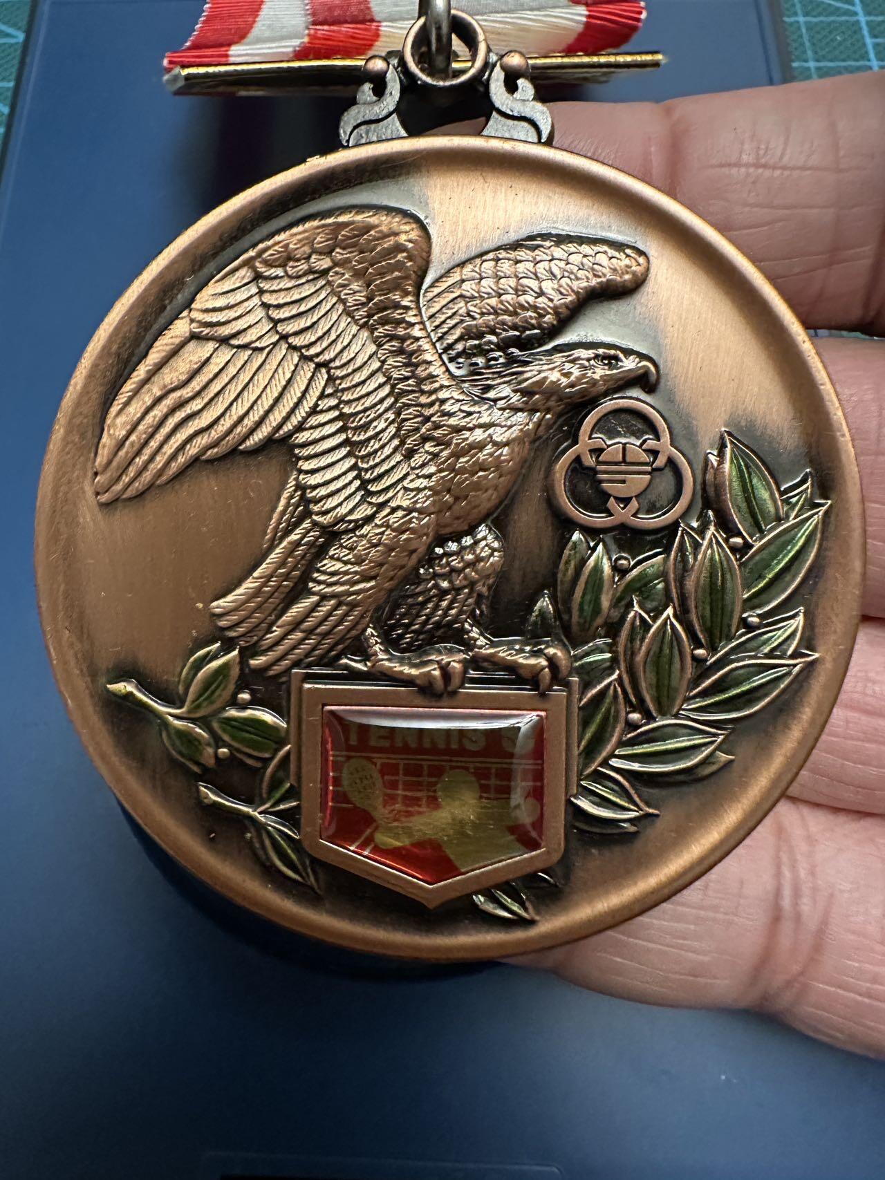 蒂克钱币-第48场日本章牌专场 日本 相模市 网球 奖牌 60mm