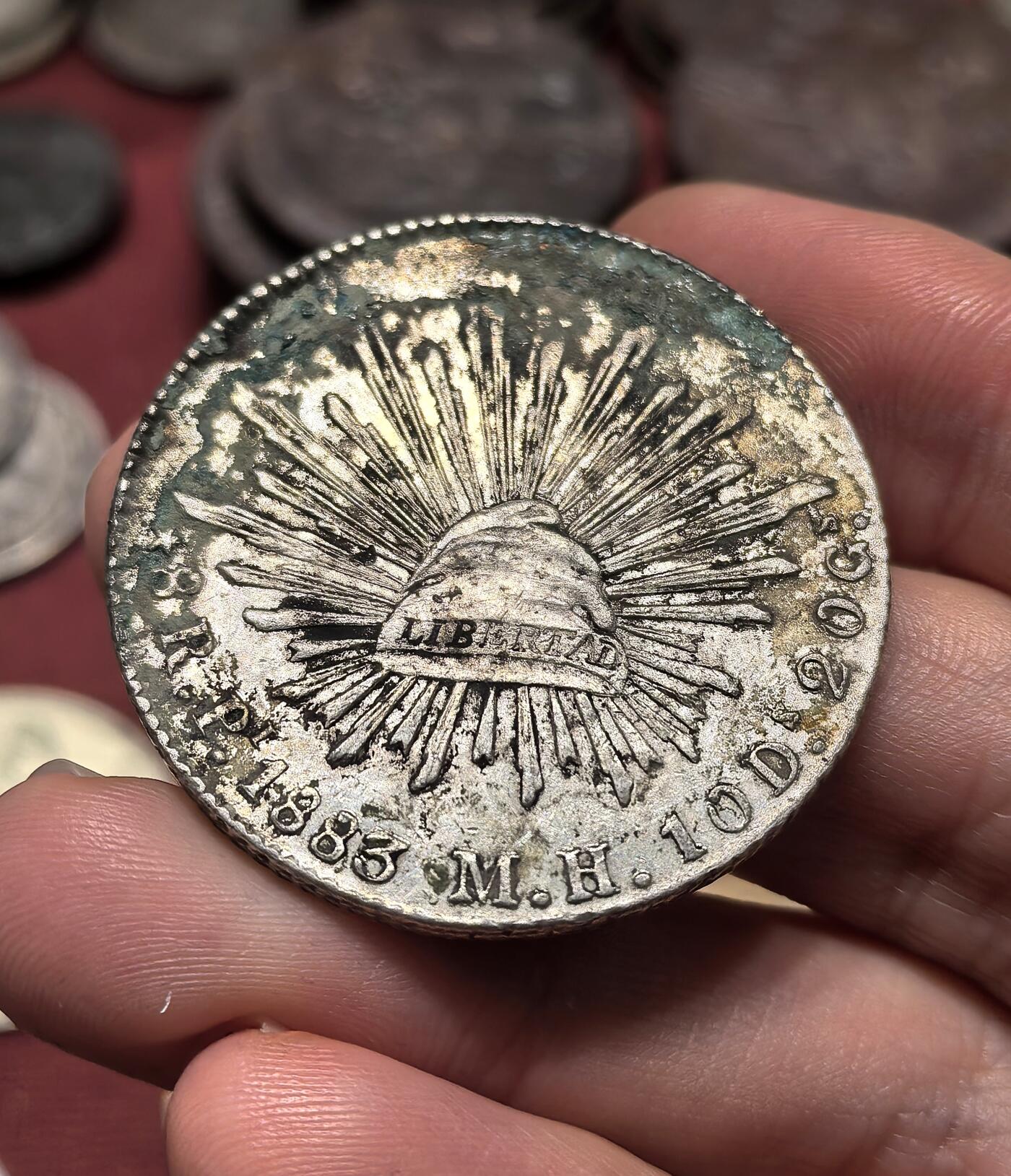 南宋泉阁俄币 外币 国币 专场第十九期 【送拍无额外佣金】 墨西哥 1883年 墨西哥鹰洋大银币 花边 老包浆通货好品 味道不错