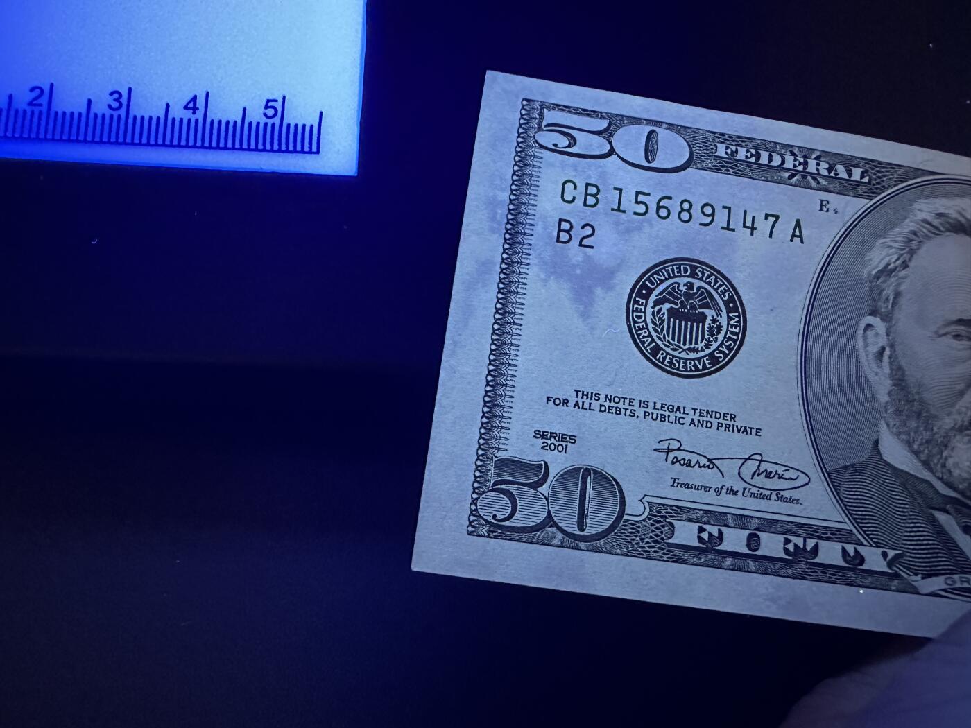 《外钞收藏家》第五百八十六期（品种丰富、精品多）（本平台长期征集拍品、欢迎藏友们联系合作） 2001年美国大头版50美元 UNC-